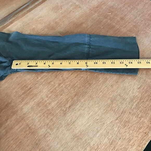 Rag & Bone Top Women S Blue Button Up Pocket Long Sleeve Hi Lo Hem Collared - Picture 9 of 13